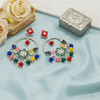 Tessara Silver-Plated Multicolor Meenakari Chandbali Hoop Earrings