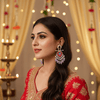Tessara Silver-Plated Multicolor Meenakari Earrings with Lavender Beaded Tassels