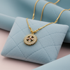 Tessara Gold-Plated Zirconia Floral & Multicolor Pendant