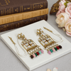 Tessara Gold-Plated Multicolor Meenakari Chandelier Earrings with Kanoti