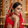 Tessara Silver-Plated Kundan Drop Earrings with Coral Red Beaded Fringe