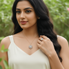 Tessara Rose Gold-Plated Zirconia Floral & Solitaire Set