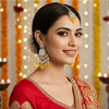 Tessara Silver Kundan Chandeliers with Yellow Beads