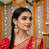 Tessara Silver-Plated Multicolor Meenakari Earrings with Yellow Beaded Tassels