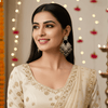Tessara Silver-Plated Kundan Chandelier Earrings with Mehendi Green Beaded Tassels