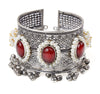 Oxidised Antique Adjustable Kundan Bracelet Kada