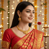 Exquisite Traditional Gold-Plated Necklace & Earrings Set – Heritage Elegance - by Tessara