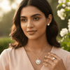 Tessara Gold-Plated Zirconia Heart & Solitaire Pendant Set