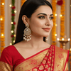 Tessara Gold-Plated Kundan & Pearl Teardrop Earrings in White