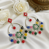 Tessara Silver-Plated Multicolor Meenakari Chandbali Hoop Earrings