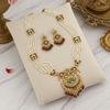 Tessara Copper Gold-plated Green, Red Jewel Set