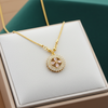 Tessara Gold-Plated Zirconia Floral & Multicolor Pendant
