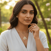 Tessara Gold-Plated Zirconia Floral & Solitaire Pendant Set