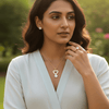 Tessara Gold-Plated Zirconia Heart & Solitaire Pendant Set