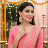 Tessara Gold-Plated Kundan & Pearl Chandbali Earrings with Sea Green Beads