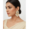 Tessara Gold Kundan & Pearl Danglers with Pearl Fringe