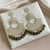 Tessara Gold-Plated Kundan Chandbali Earrings with Mehendi Green Beads
