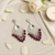 Tessara Silver-Plated Kundan Chandelier Earrings with Wine Beaded Tassels