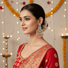 Tessara Silver Kundan Chandeliers with Onion Pink Beads