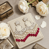 Tessara Silver Kundan Chandeliers with Rani Pink Beads