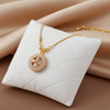 Tessara Gold-Plated Zirconia Floral & Multicolor Pendant