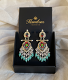 Handcrafted Floral Meenakari Earrings with Gemstone Accents -by Tessara