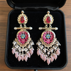 Traditional Rajasthani Meenakari Earrings with a Royal Pink Touch-by Tessara