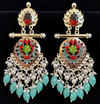Handcrafted Floral Meenakari Earrings with Gemstone Accents -by Tessara