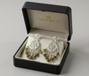 Silver-Plated Kundan Earrings with Bead Danglers -by Tessara