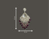 Silver-Plated Kundan Chandelier Earrings with Dark Maroon Beaded Drops -by Tessara