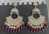 Gold-Plated Kundan Chandbali Earrings with Pearl & Ruby Beads -by Tessara