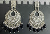 Classic Kundan Chandbali Earrings with Black Beads -by Tessara