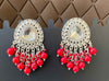 Statement Red Stone Dangler Earrings – Ethnic Bridal Jewelry -by Tessara