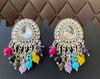 Multicolor Kundan Chandbali Earrings – Festive & Ethnic Charm-by Tessara
