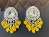 Traditional Kundan Earrings with Elegant Yellow Drops-by Tessara