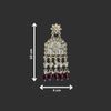 Tessara Gold-Plated Kundan Chandelier Earrings with Wine Beads