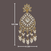 Tessara Gold-Plated Kundan & Pearl Teardrop Earrings in White