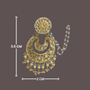 Tessara Gold-Plated Kundan & Pearl Chandbali Earrings in White