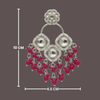 Tessara Silver-Plated Kundan Chandelier Earrings with Maroon Beaded Tassels