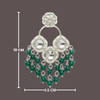 Tessara Silver-Plated Kundan Chandelier Earrings with Bottle Green Beaded Tassels