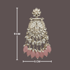 Tessara Silver-Plated Kundan Chandelier Earrings with Dusty Pink Beads