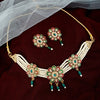Tessara Copper Gold-plated Green, Red Jewel Set