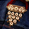 Tessara Meenakari Enamel Necklace, Red & Off-White