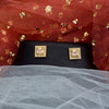 Sterling Silver Cubic Zirconia Designer Square Gold Plated Stud Earrings