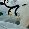 Sterling Silver Cubic Zirconia Designer Circular & Heart Gold Plated Stud Earrings