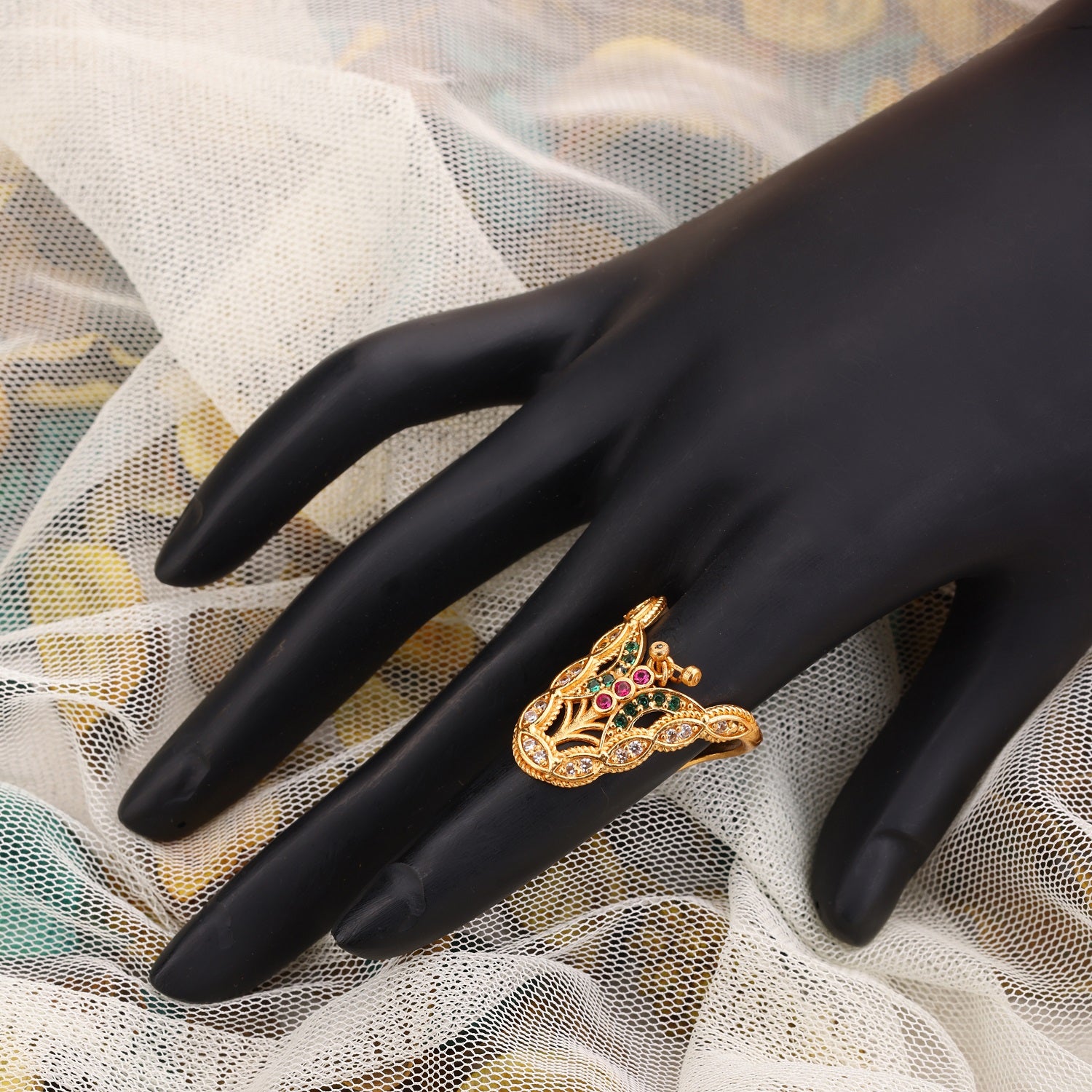 Women's Traditional Impon Panchaloha 5 Metal Vanki Vangi Ring with AD  Stones : Amazon.in: Fashion