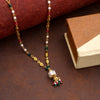 Crystal Bead Sweater Long Chain Pendant Necklace