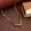 Multicolour Beads Mala Neck Chain & White Crystal Pearl Matar Mala