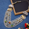 Boho Silver Oxidised Chain Pendant Long Necklace Jewellery Set