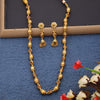 Traditionally Golden Boll Gold Plated Long Haram Necklace Set with Earring